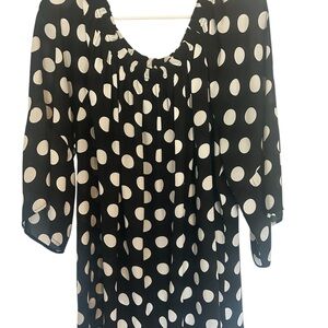 Polka Dot Women's Top - Black and White